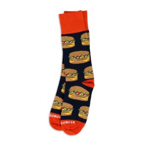 Navy Burger Build Sock