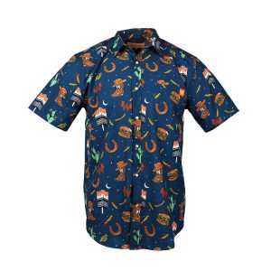 Navy Collage Snap Shirt